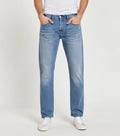 Classic straight-fit blue jeans styled on a model, front-facing with a slight fade and clean hem - Royal Outfits Straight Jeans with Classic Look Royal Outfits