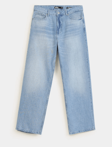 Faded Straight Jeans - image of faded straight-cut denim jeans styled - Royal Outfits