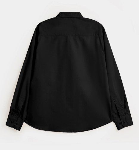 Black shirt on a white background Basic Cotton Shirt Royal Outfits